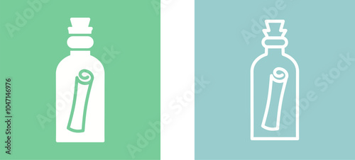 Scroll in Bottle Vector Icon