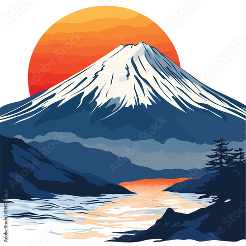 Majestic Mt. Fuji Japanese Mountain Background Image