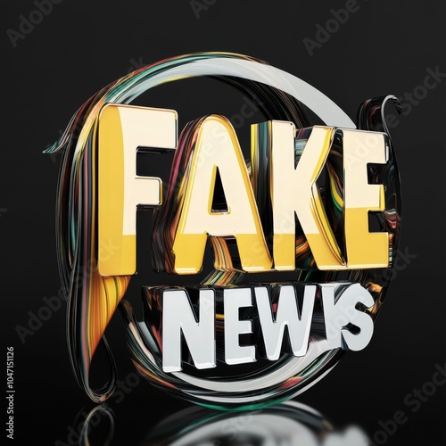 Fake news concept with distorted text in a glass sphere