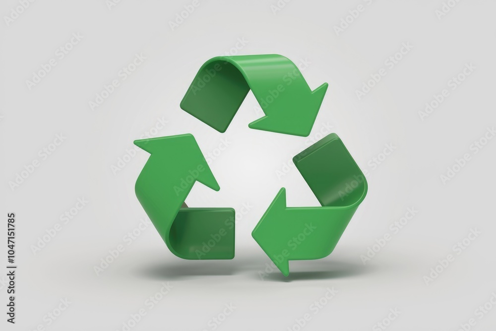 Fototapeta premium A 3D rendering of a green recycle symbol.