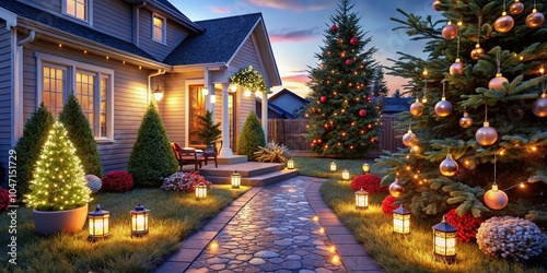 Minimalist Front Yard Christmas Light Ideas for a Festive Holiday Atmosphere