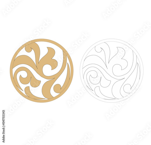 Wallpaper Mural ANCIENT HERALDIC EMBLEM OF GOLD DECORATED IN BAROQUE STYLE DECORATIVE ELEGANCE LUXURY PATTERNS GOLD STOCK ILLUSTRATION Torontodigital.ca
