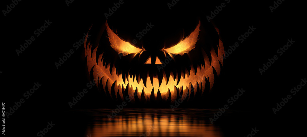 Scary Jack-o'-lantern with Glowing Eyes Scary Jack-o'-lantern with Glowing Eyes