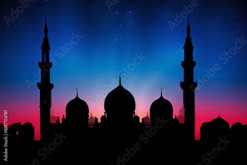 edge lighting mosque silhouette photo