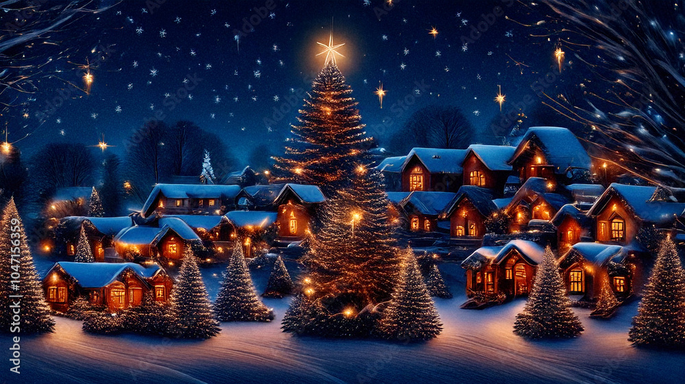 Christmas Harmony in a Magical Winter Village with Festive Wonder ...