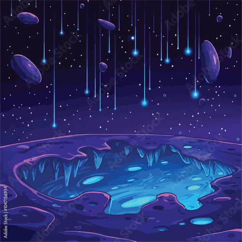 Meteor Rain Night Neon Space Background