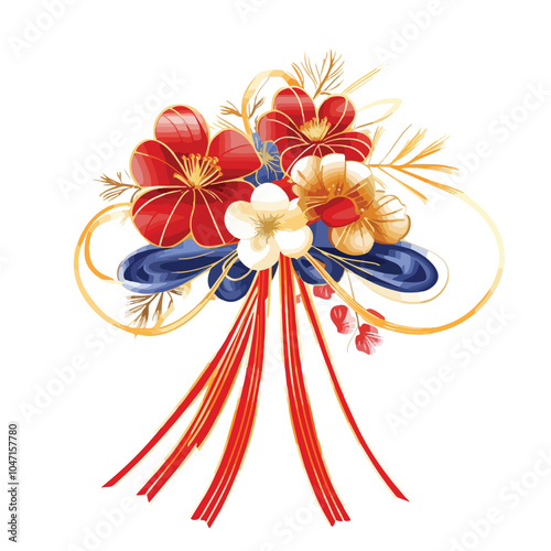 Elegant Mizuhiki Japanese New Year Decoration Vector
