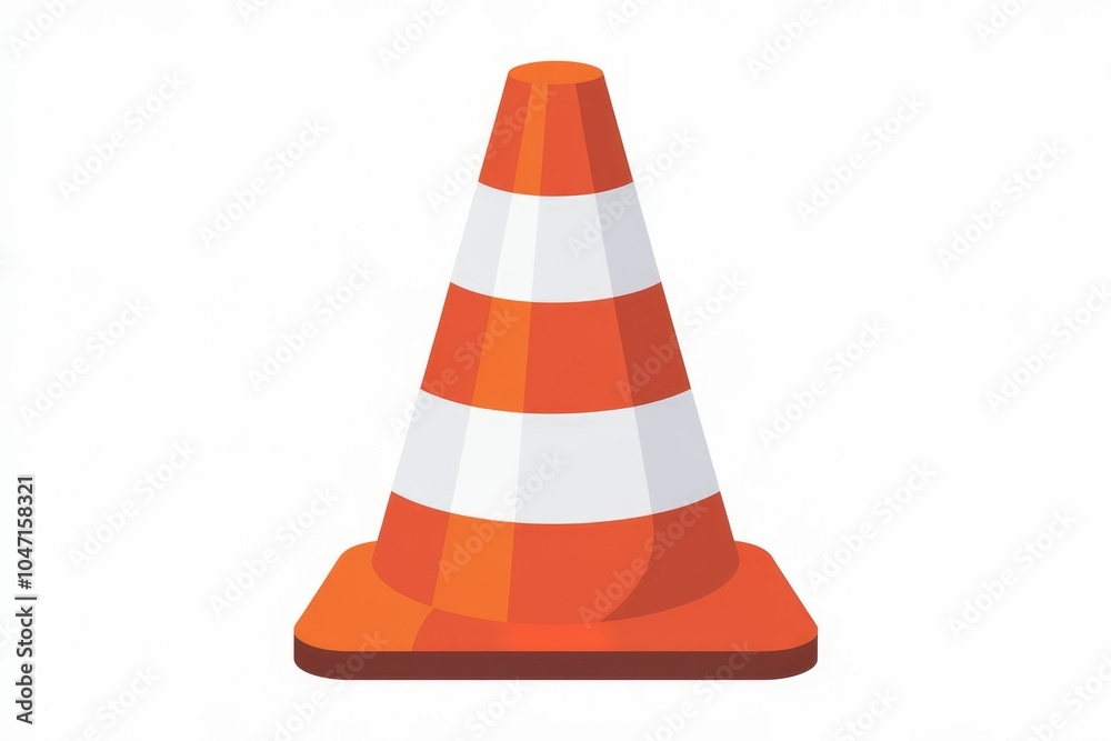 A simple illustration of an orange and white traffic cone. A simple illustration of an orange and white traffic cone.