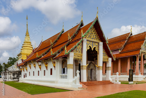 Wat Phra That Chang Kham, a famous temple and popular tourist destination in Nan province, Northern of Thailand photo