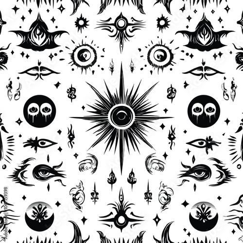 Mystical Witchcraft Theme Vector Illustration