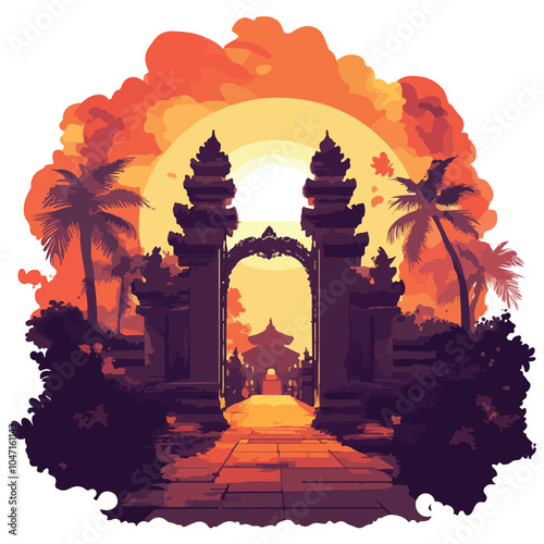 Balinese Day of Silence Gate Concept for Nyepi Celebration