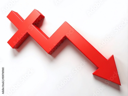 Red Arrow Down Stock Market Animation on White Background - Financial Decline Concept Free Download Red Arrow Down Stock Market Animation on White Background - Financial Decline Concept - GFXLoad