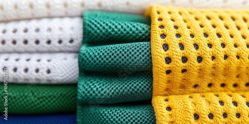 Abstract Texture Pattern   Neoprene Fabric  Yellow  Green  White  Close up Macro Photograp