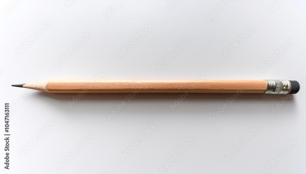 wooden pencil with a sharp tip, isolated on a white background wooden pencil with a sharp tip, isolated on a white background