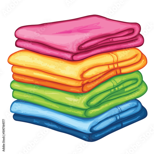 Vibrant Clean Towels Stack for Spa and Hotel Use