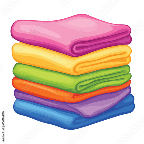 Vibrant Clean Towels Stack for Spa and Hotel Use