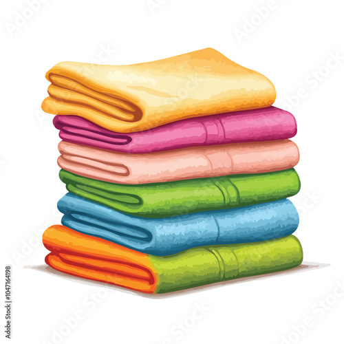 Vibrant Clean Towels Stack for Spa and Hotel Use