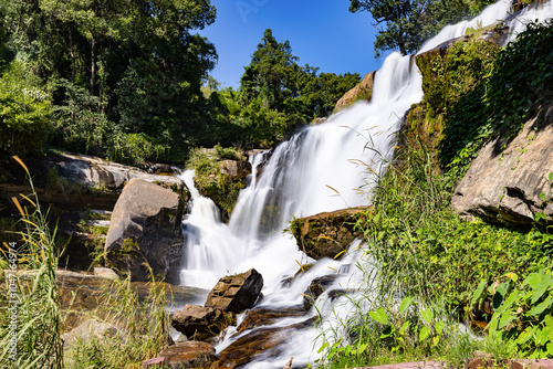 Mae Klang Waterfall, a popular destination for tourist in Doi Inthanon National Park, Chiang Mai province, northern of Thailand photo