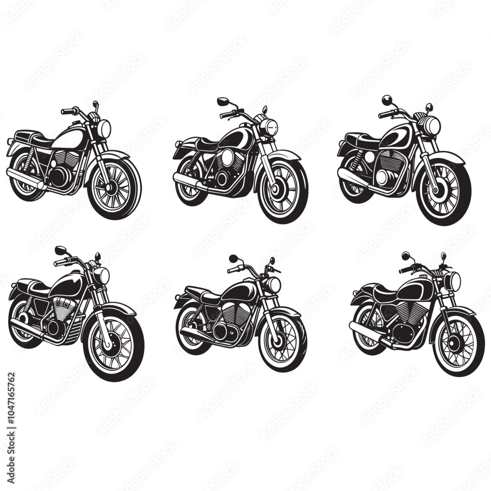 Obraz premium Motorcycles vector silhouette