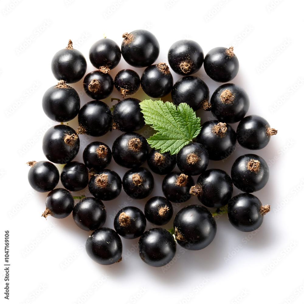 fresh blackcurrant, isolated on a white background fresh blackcurrant, isolated on a white background