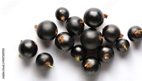 fresh blackcurrant, isolated on a white background