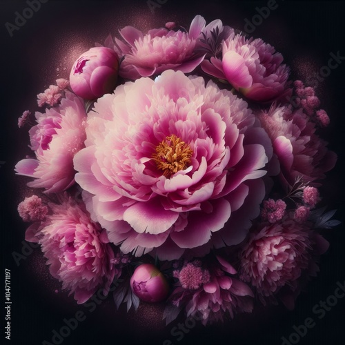 Peonies Luxurious peony flowers symbolizing wealth and honor