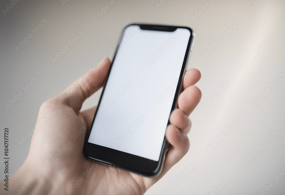 Blank mockup Smartphone mobile phone blank screen isolated on white background full depth of field Blank mockup Smartphone mobile phone blank screen isolated on white background full depth of field