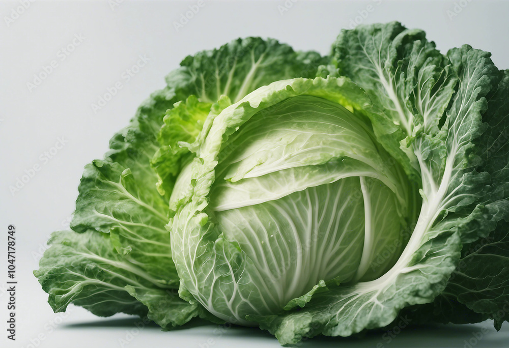 Fototapeta premium Cabbage isolated on white background full depth of field