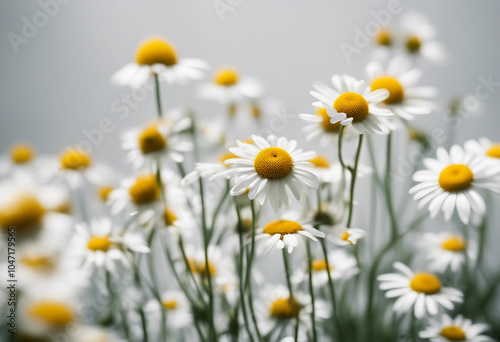 Chamomile isolated on white background full depth of field