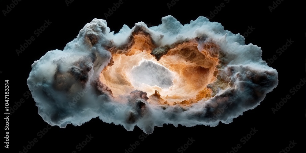Obraz premium Glowing Nebula Galaxy Cloud with Space Background
