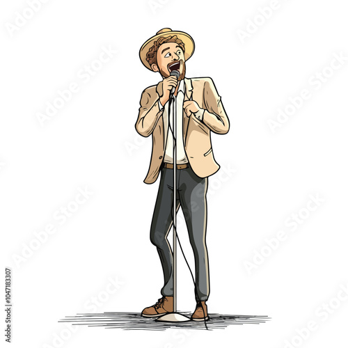 Live Show Concept: Stand-Up Comedian Performing on Stage
