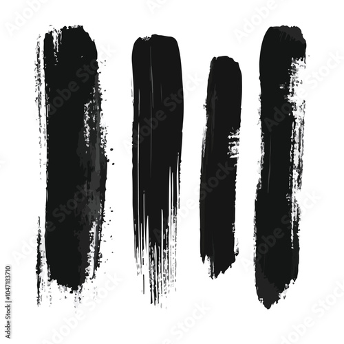 Asian Ink Brush Strokes Vector Art for Design Inspiration