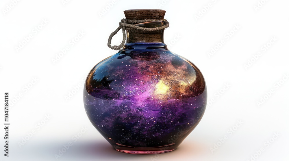 Isolated witch's potion jar with glowing effect on a white background Isolated witch's potion jar with glowing effect on a white background