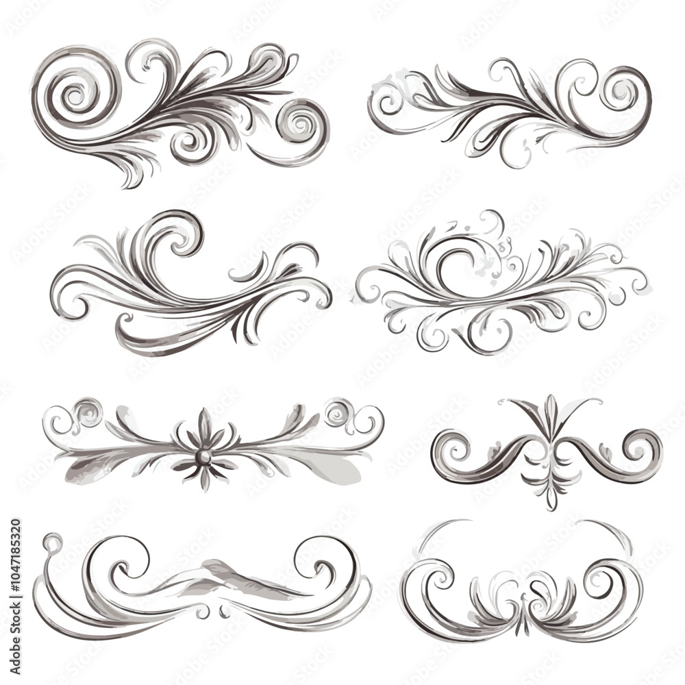 Elegant Swirl Ornament Stroke for Creative Designs Elegant Swirl Ornament Stroke for Creative Designs