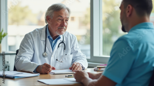 Professional Doctor Consultation and Healthcare Advice Stock Photo: Trustworthy Medical Care and Patient Consultation Image