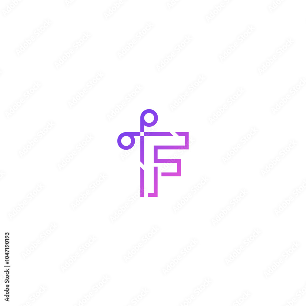 F initial letter scissors logo design concept. F initial letter scissors logo design concept.