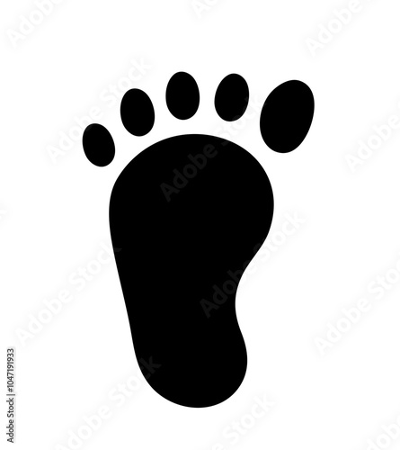 Human footprint. Bare foot print. Vector clipart.