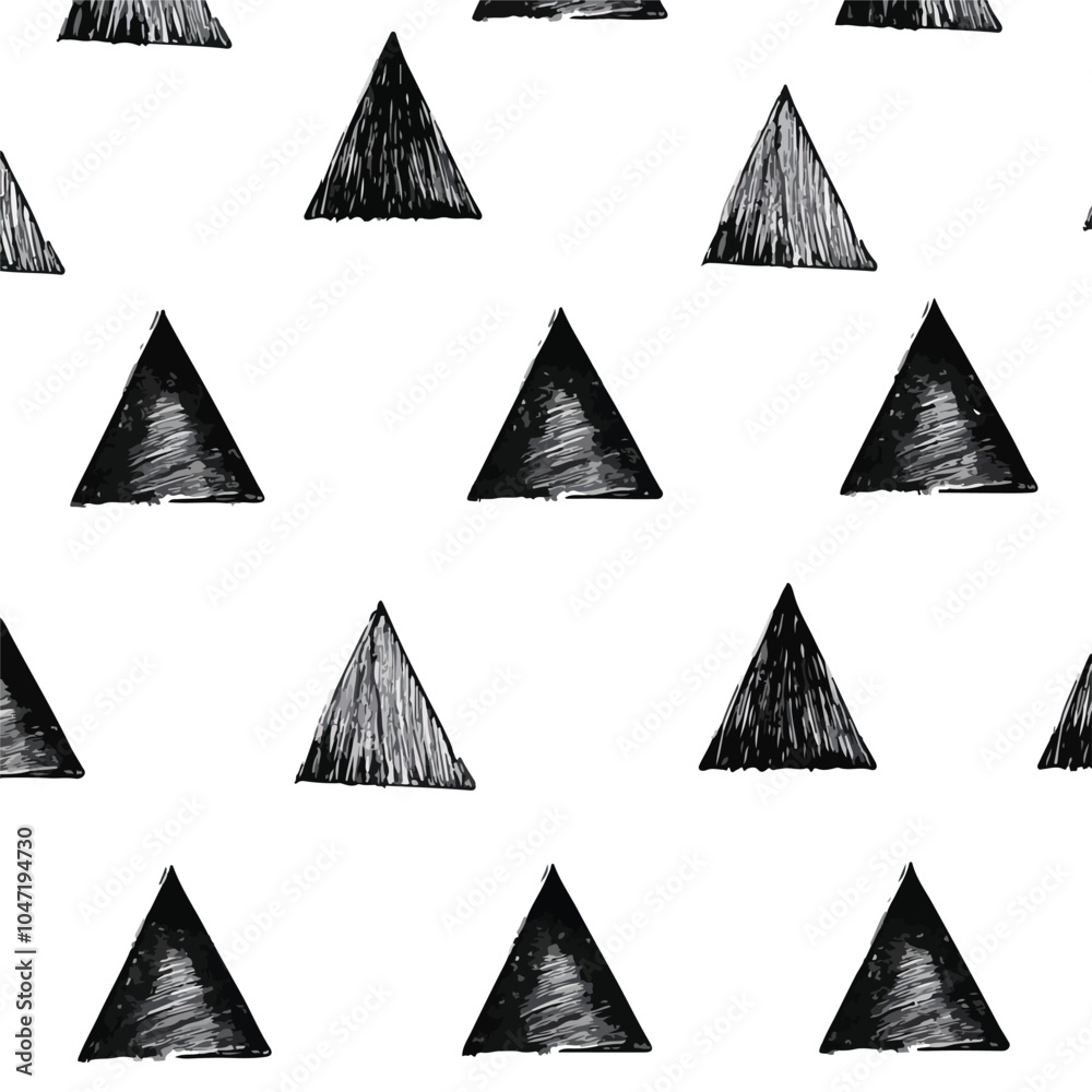 Elegant Seamless Pattern with Hand Drawn Black Elements Elegant Seamless Pattern with Hand Drawn Black Elements
