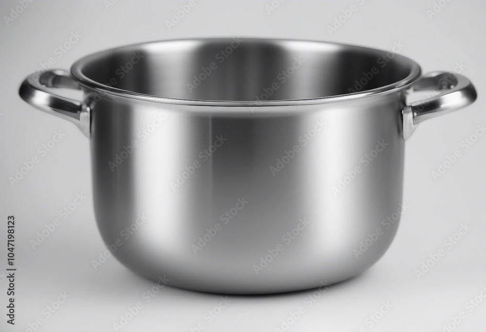 Stainless steel cooking pot isolated on white background full depth of field Stainless steel cooking pot isolated on white background full depth of field