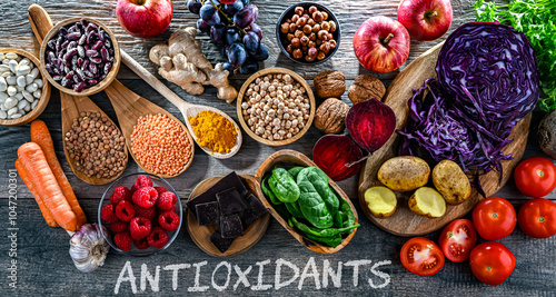 Foods rich in antioxidants. Healthy diet