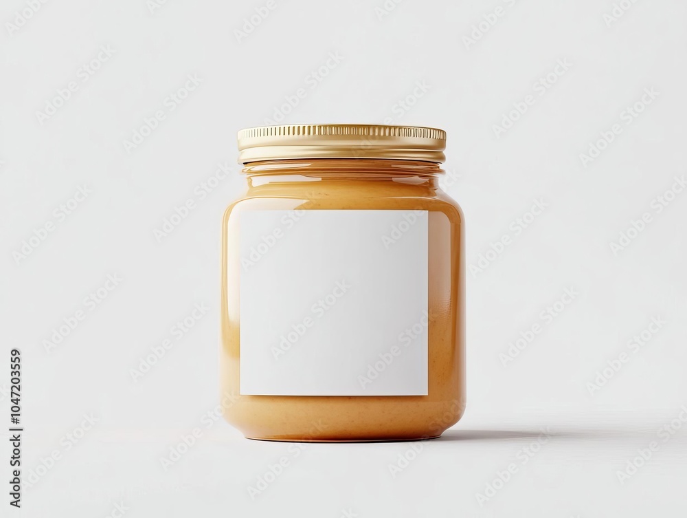 3D render of peanut butter jar with blank matte label, isolated on a white background, soft shadows for realistic depth, peanut butter jar, 3D product mockup 3D render of peanut butter jar with blank matte label, isolated on a white background, soft shadows for realistic depth, peanut butter jar, 3D product mockup