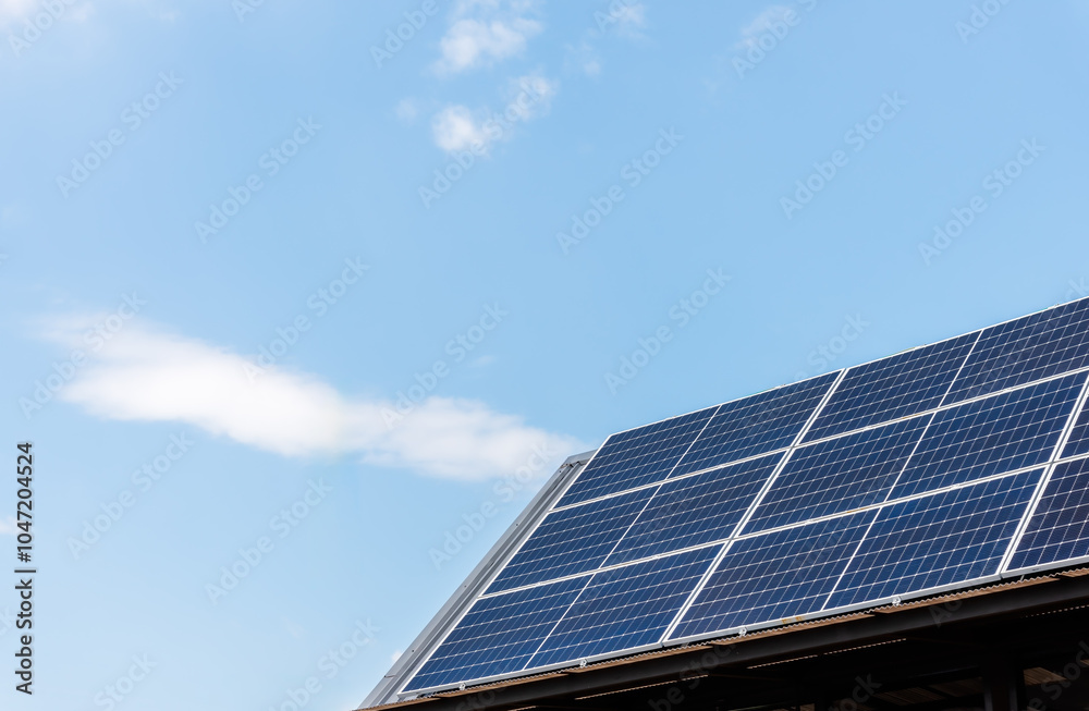 Solar panel on house roof, Solar energy, Alternative and renewable energy concept. Solar panel on house roof, Solar energy, Alternative and renewable energy concept.