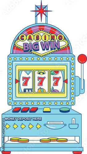 Slot Machine Casino Big Win with Las Vegas sign