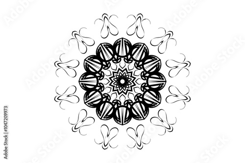 Spiritual mandala artwork with sunburst-inspired center, intricate petal layers, and light background
