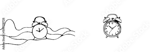 Continually drawing lines alarm clock - transparent PNG image