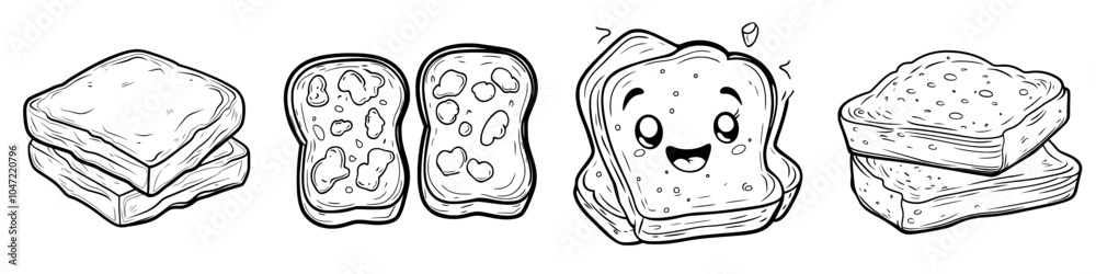 Hand drawn outline of modern potato slices Hand drawn outline of modern potato slices