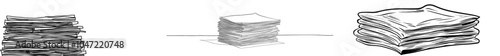 An illustration of a stack of news papers in one line.