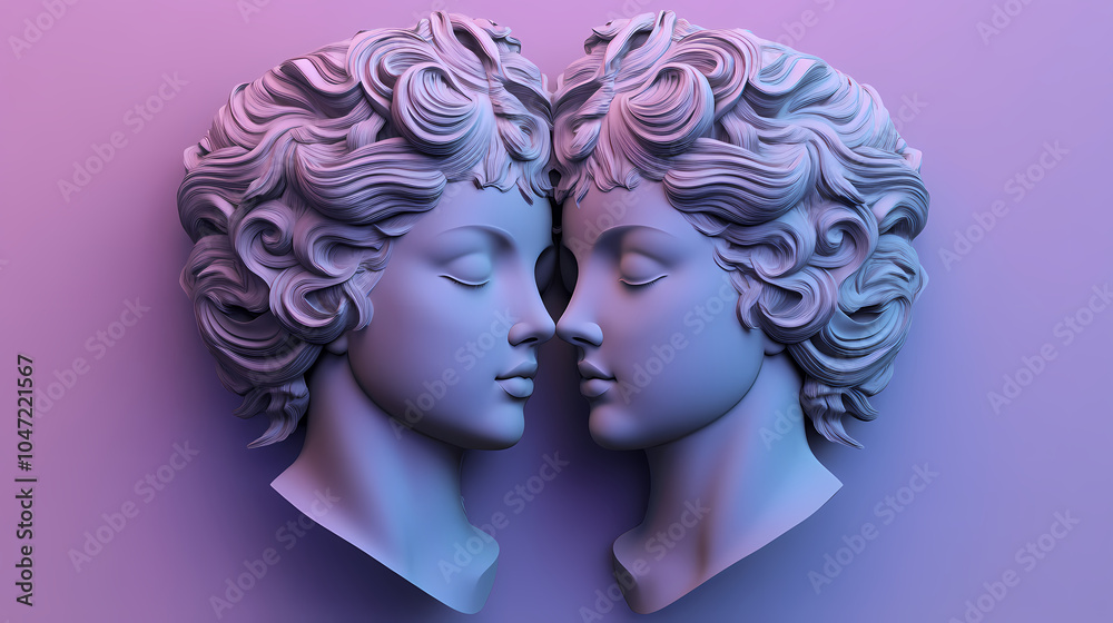 GEMINI zodiac 3d vector image GEMINI zodiac 3d vector image
