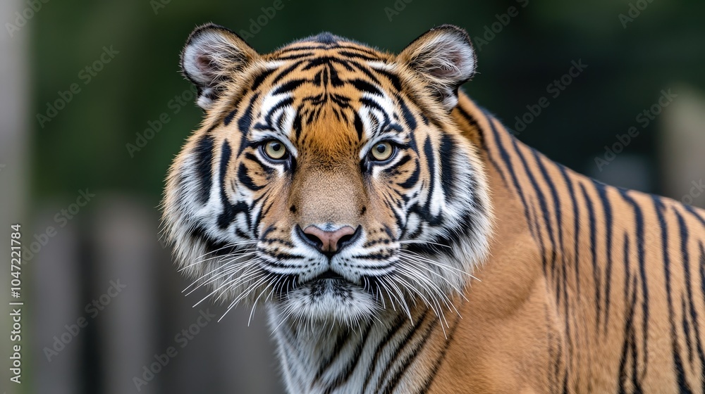 Fototapeta premium Majestic Tiger in Zoo Enclosure