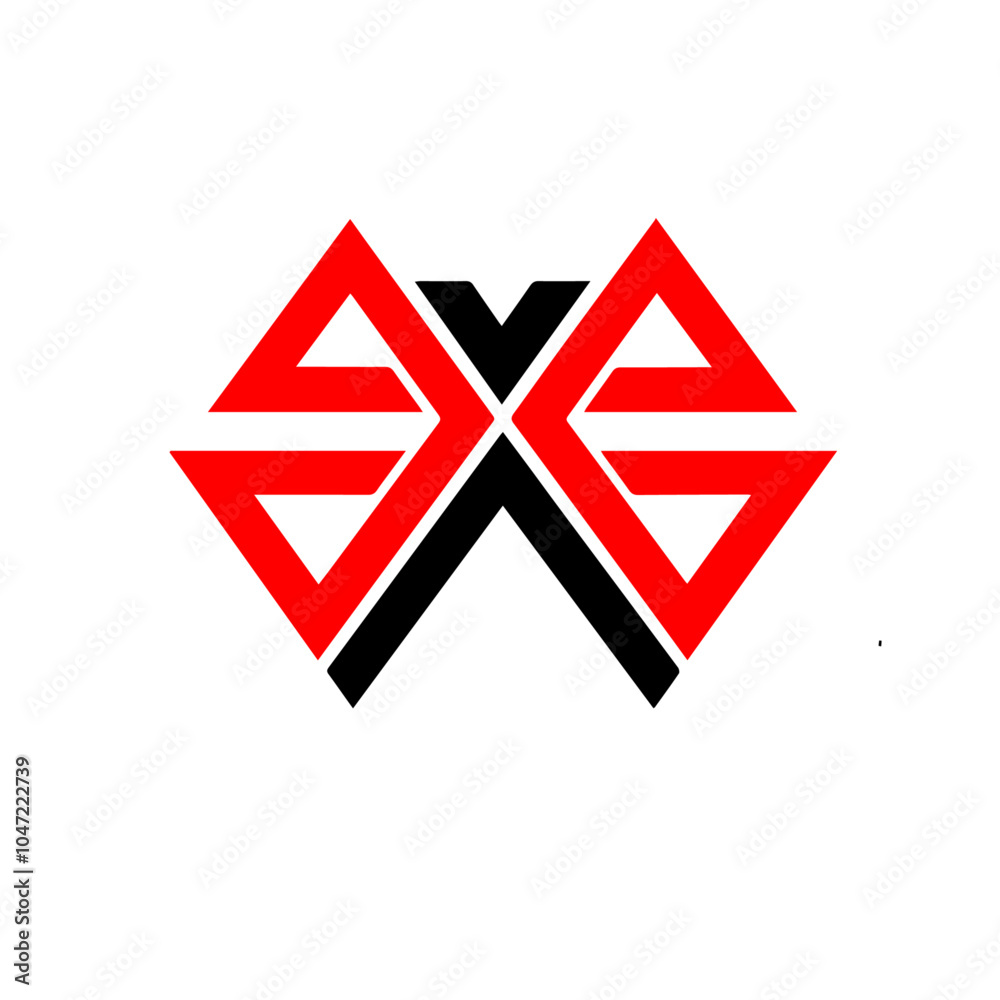 Triangle Combination Logo Red and Black Triangle Combination Logo Red and Black